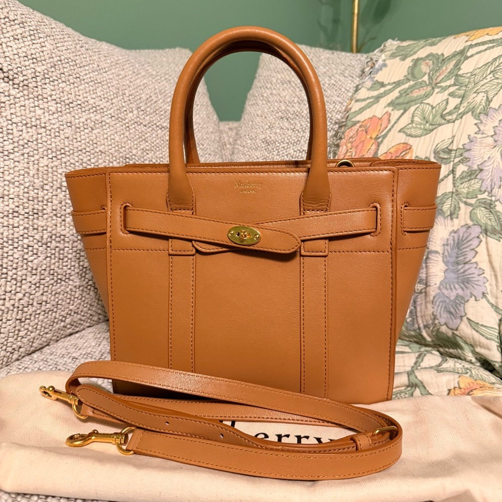 Preowned Mulberry Mini Zipped Bayswater - Tan Leather